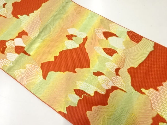 JAPANESE NAGOYA OBI / CHIKUZEN HAKATA / WOVEN MOUNTAINS